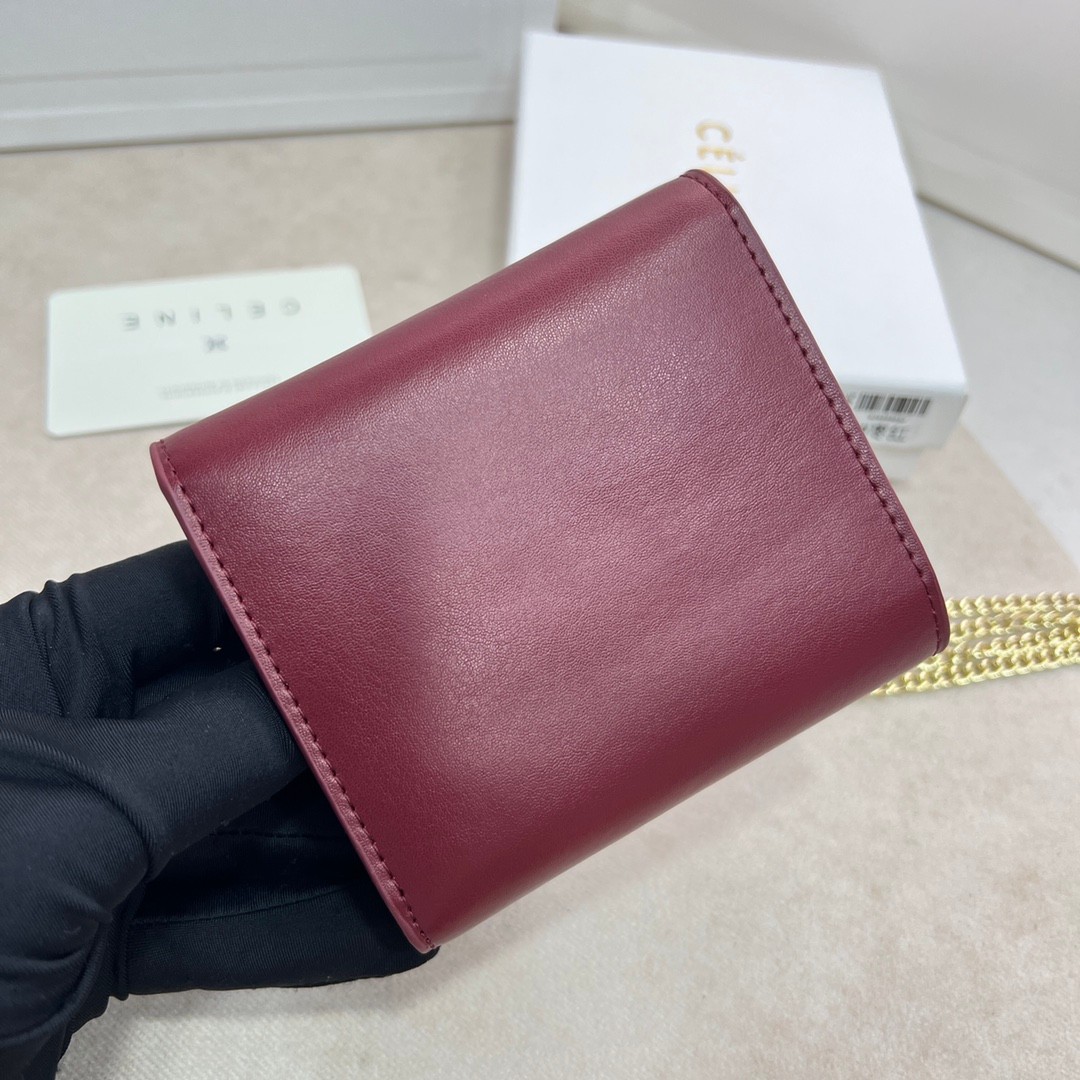 人気 トリオンフ ウォレット セリーヌ 財布 コピー コンパクト パープル-3