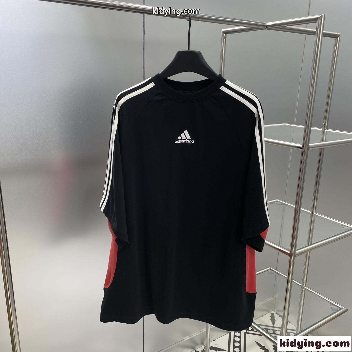 BALENCIAGA×adidas 人気 オーバーサイズ バレンシアガ Tシャツ コピー ロゴ 半袖Tシャツ-0
