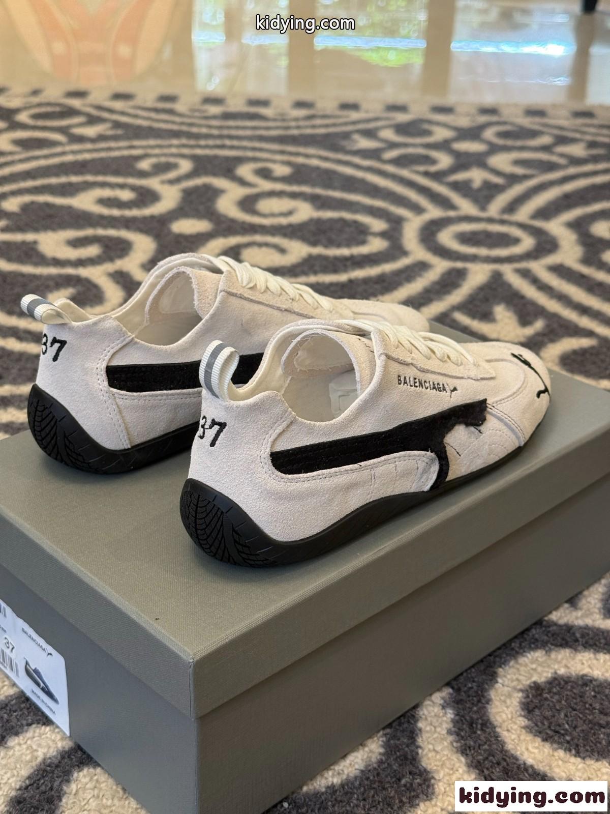 BALENCIAGA × PUMA スエード スピードキャット スニーカー スーパーコピー ホワイト-2