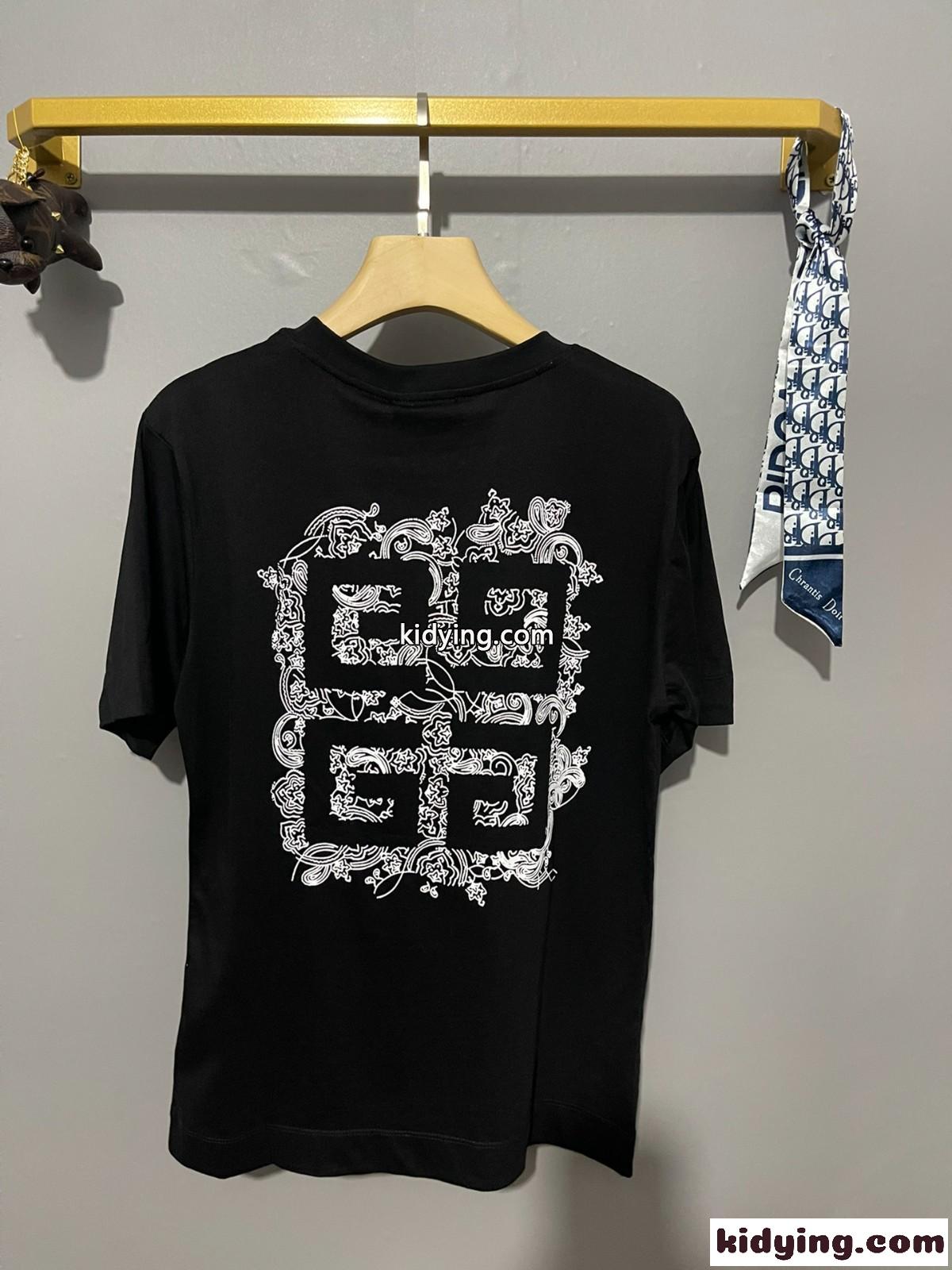 人気 ゆったり クールネック ロゴ コットン 半袖 トップス ジバンシィ Tシャツ コピー カジュアル オシャレホワイト ブラック-2