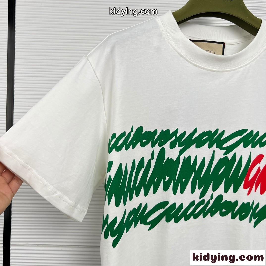 プリント コットン クロップド Tシャツ グッチ Tシャツ コピー レディース-0