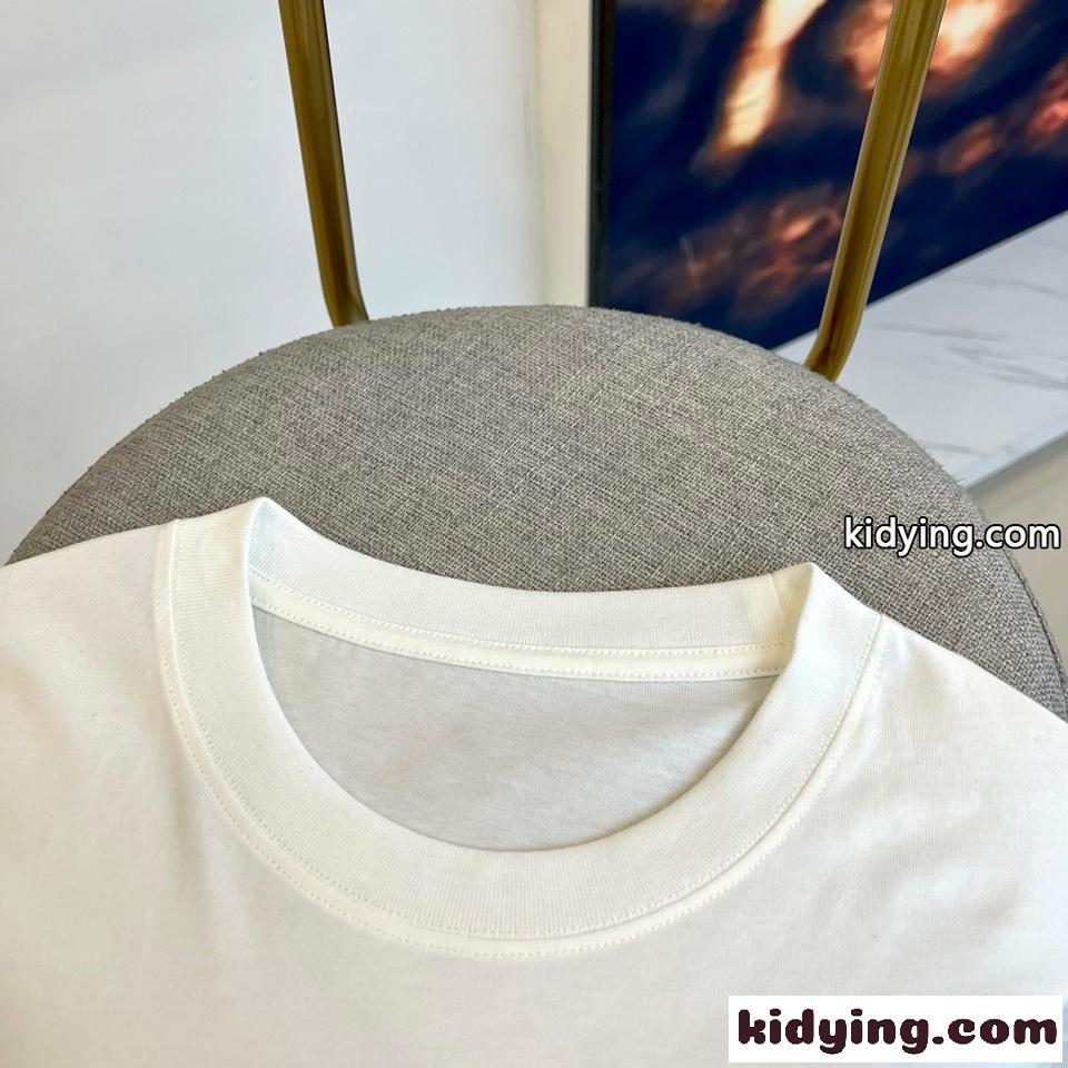 ベーシック ジバンシィ Tシャツ 偽物 ロゴ クルーネック コットン 半袖Tシャツ ホワイト-4