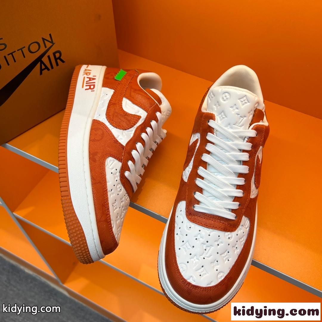 LV x OFF-WHITE x Nike 人気 カジュアル レースアップ 目立つ 配色 メンズ オフホワイト スニーカー コピー-1