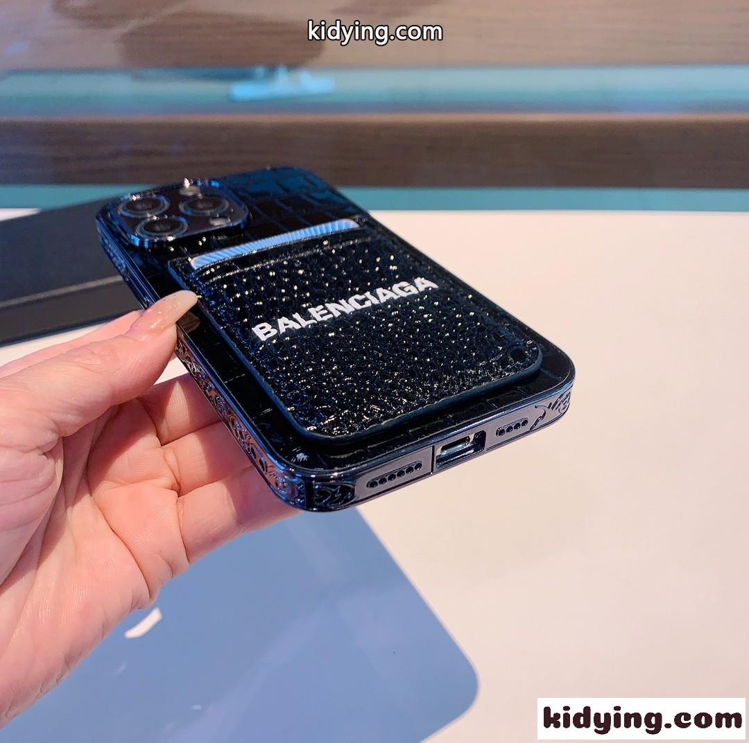 高級感 クロコダイル型押し バレンシアガ アイフォンケース コピー スマホケース-0