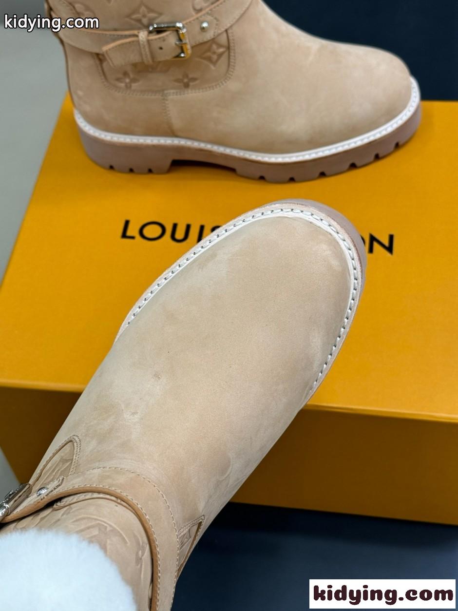 LV SKI テリトリー アンクルブーツ ルイ・ヴィトン ブーツ スーパーコピー N級品 ベージュ-4