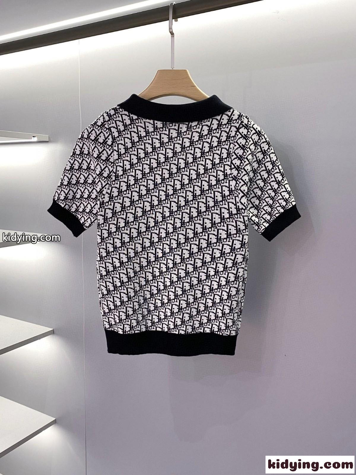 お洒落 上品 ディオール オブリーク モノグラム ニット クリスチャン・ディオール tシャツ コピー 半袖-2