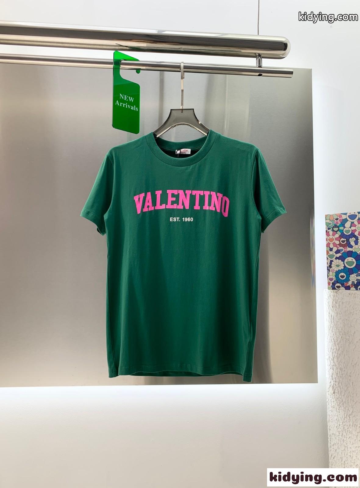 ユニセックス プリント コットン 半袖Tシャツ ヴァレンティノ Tシャツ コピー-1