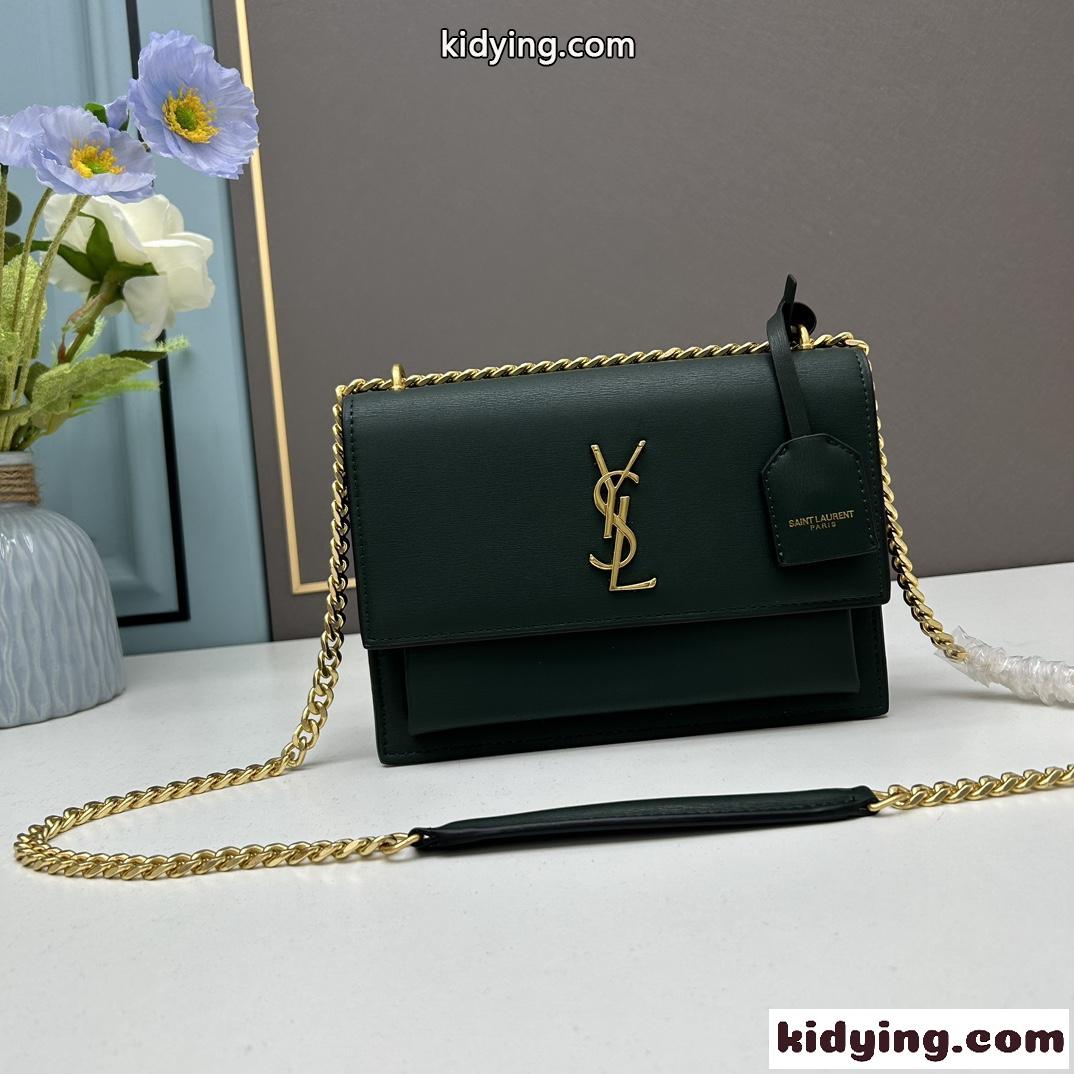 人気 YSL サンセット ミディアム モノグラムバッグ イヴ・サンローラン バッグ コピー グリーン-2