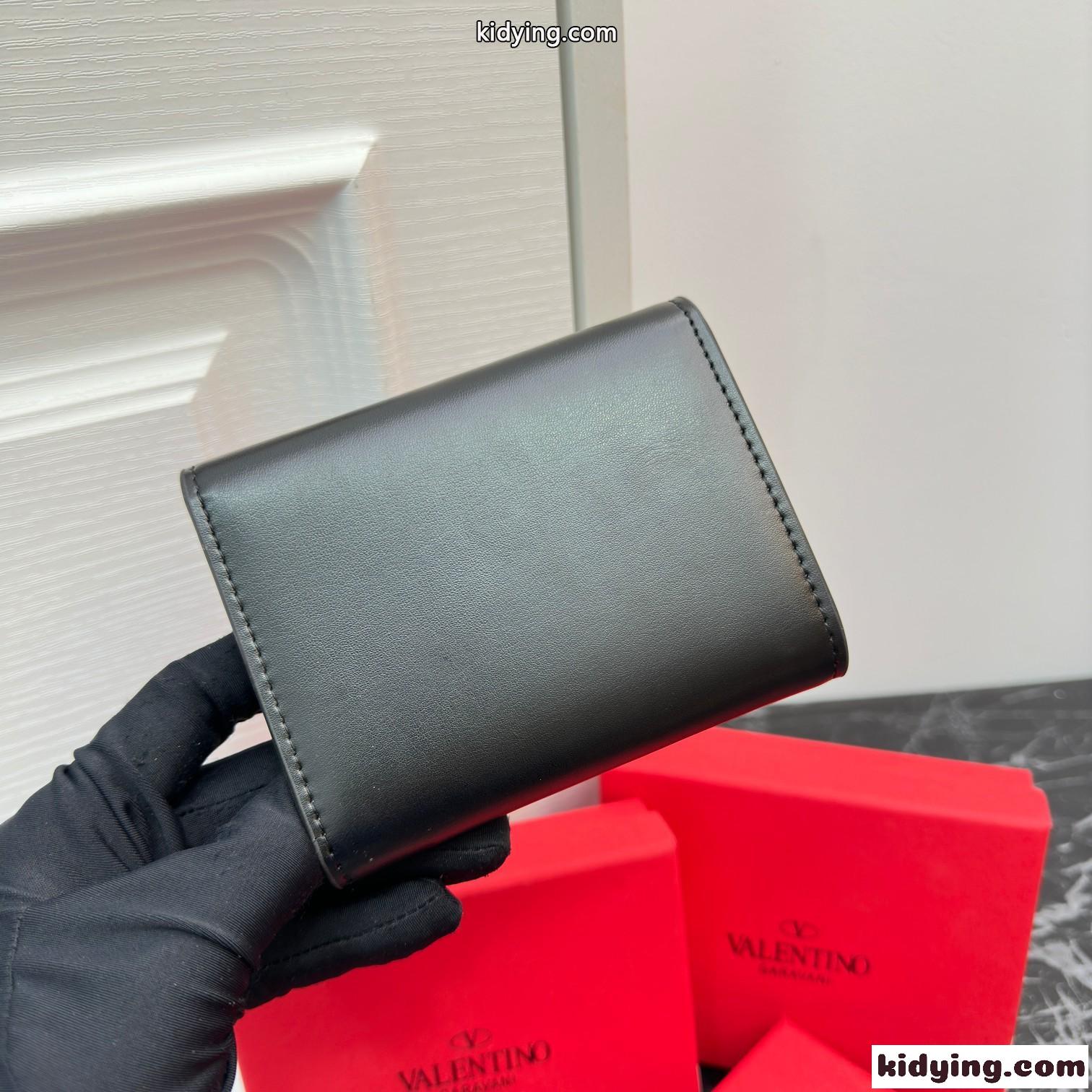 ロコ カーフスキン スモール ウォレット ヴァレンティノ 財布 コピー ブラック-2