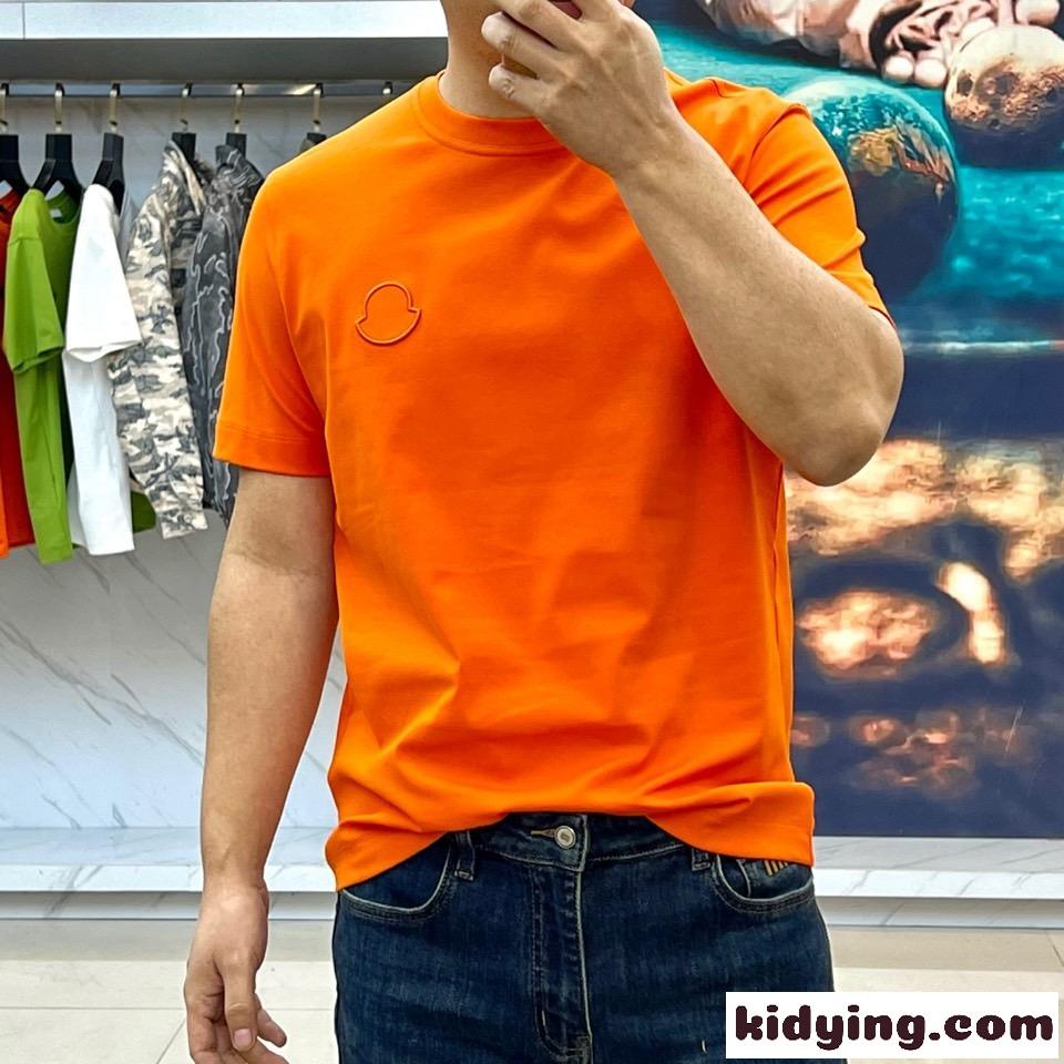モンクレール Tシャツ コピー シンプル クルーネック 半袖Tシャツ オレンジ-1
