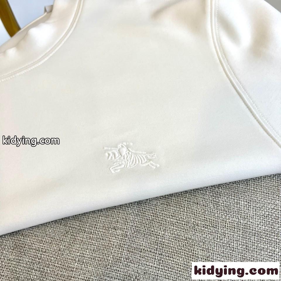 シンプル 合わせやすい クルーネック 長袖Tシャツ バーバリー Tシャツ コピー ホワイト-1