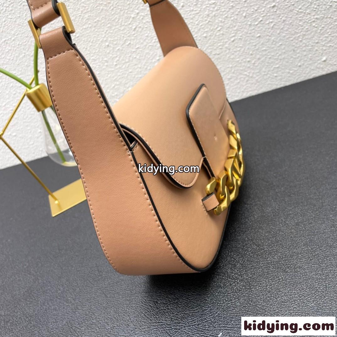 ヴァレンティノ バッグ コピー Vロゴ チェーン カーフスキンレザー スモール ショルダーバッグ ピンク-2