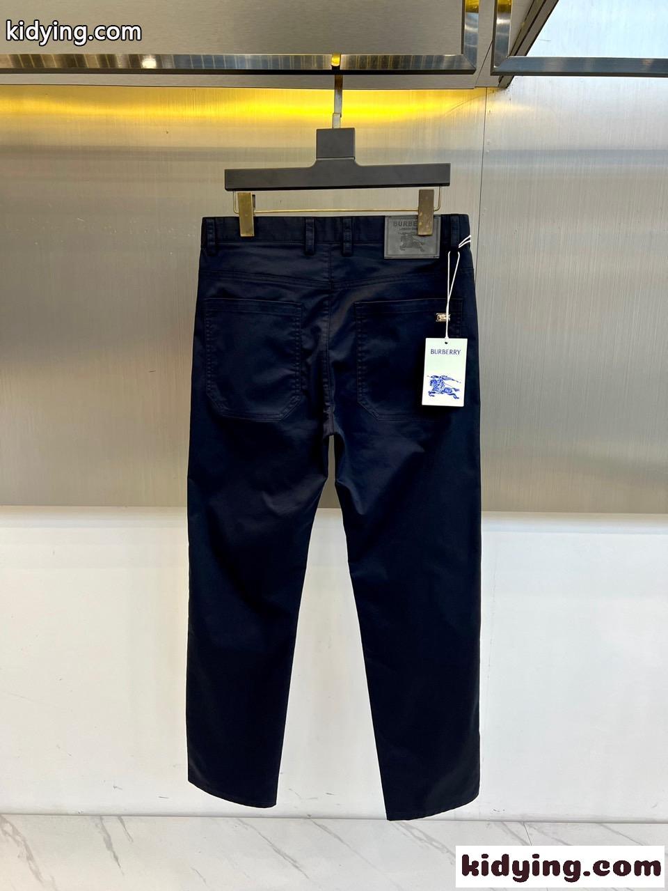 シンプル 上品 チノパンツ バーバリー パンツ 偽物 上品 ズボン ネイビー-1