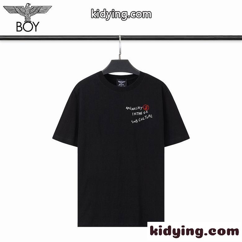 春夏 トップス 定番 着心地いい 柔らかい ボーイロンドン 半袖Tシャツ コピー クルーネック 合わせやすい ブラック-0