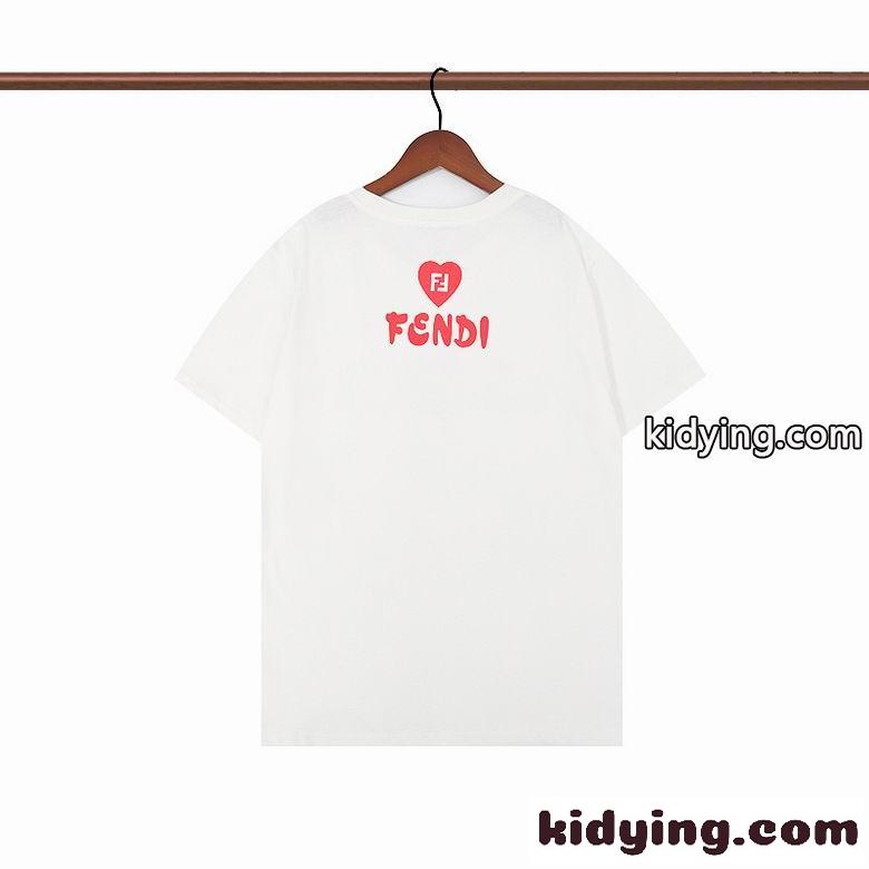 ユニセックス 定番 ロゴ プリント クルーネック フェンディ Tシャツ コピー 半袖 トップス 可愛い おしゃれ-10