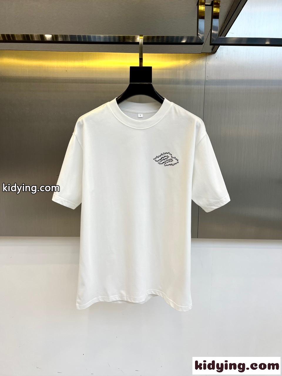 目を引く ロゴプリント バレンシアガ Tシャツ 偽物 クルーネック コットン ホワイト-0