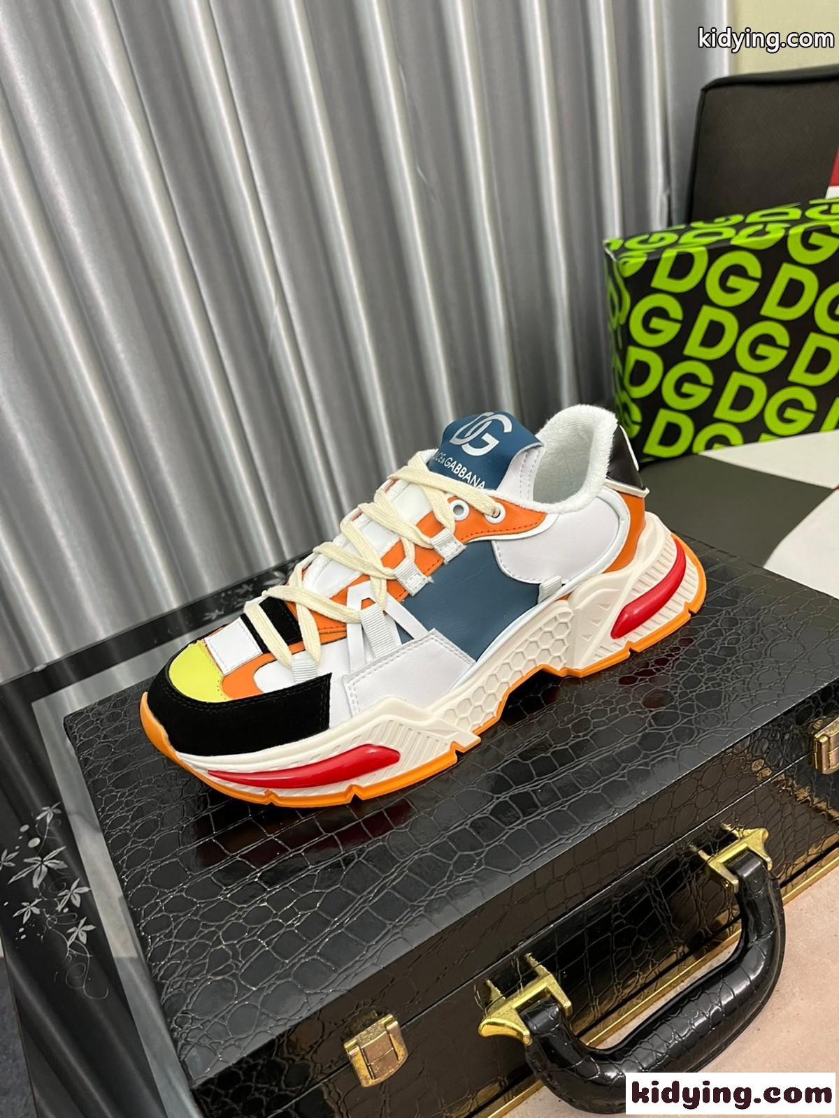 カラフル おしゃれ 人気 メンズ ドルチェ&ガッバーナ スニーカー コピー コンフォート 疲れにくい 滑り止め 厚底-1