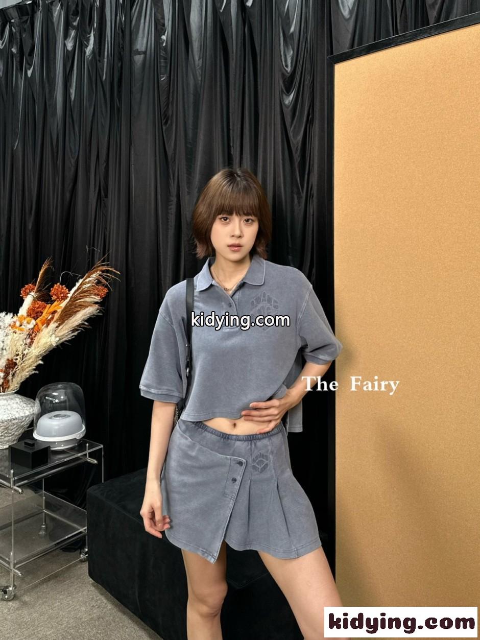 カジュアル ロゴ刺繍 ポロシャツ アレキサンダーワング Tシャツ 偽物 グレー-4