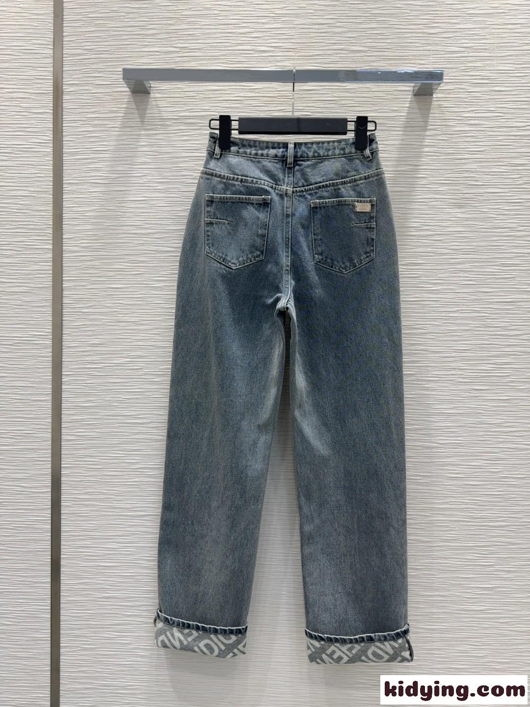 シンプル おしゃれ フェンディ ジーンズ コピー レディース デニムパンツ-4