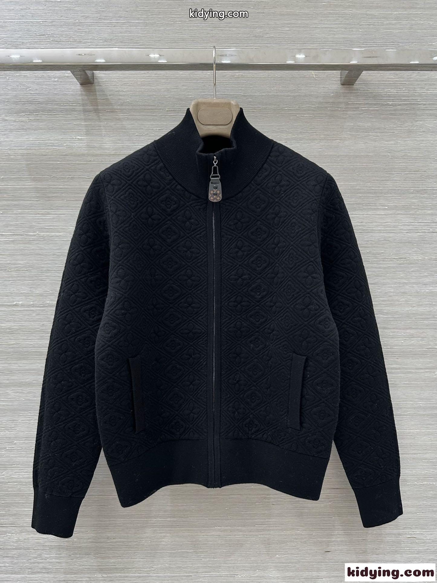 シンプル 上品 ジッパップジャケット ルイ・ヴィトン ジャケット 偽物 ブラック-2