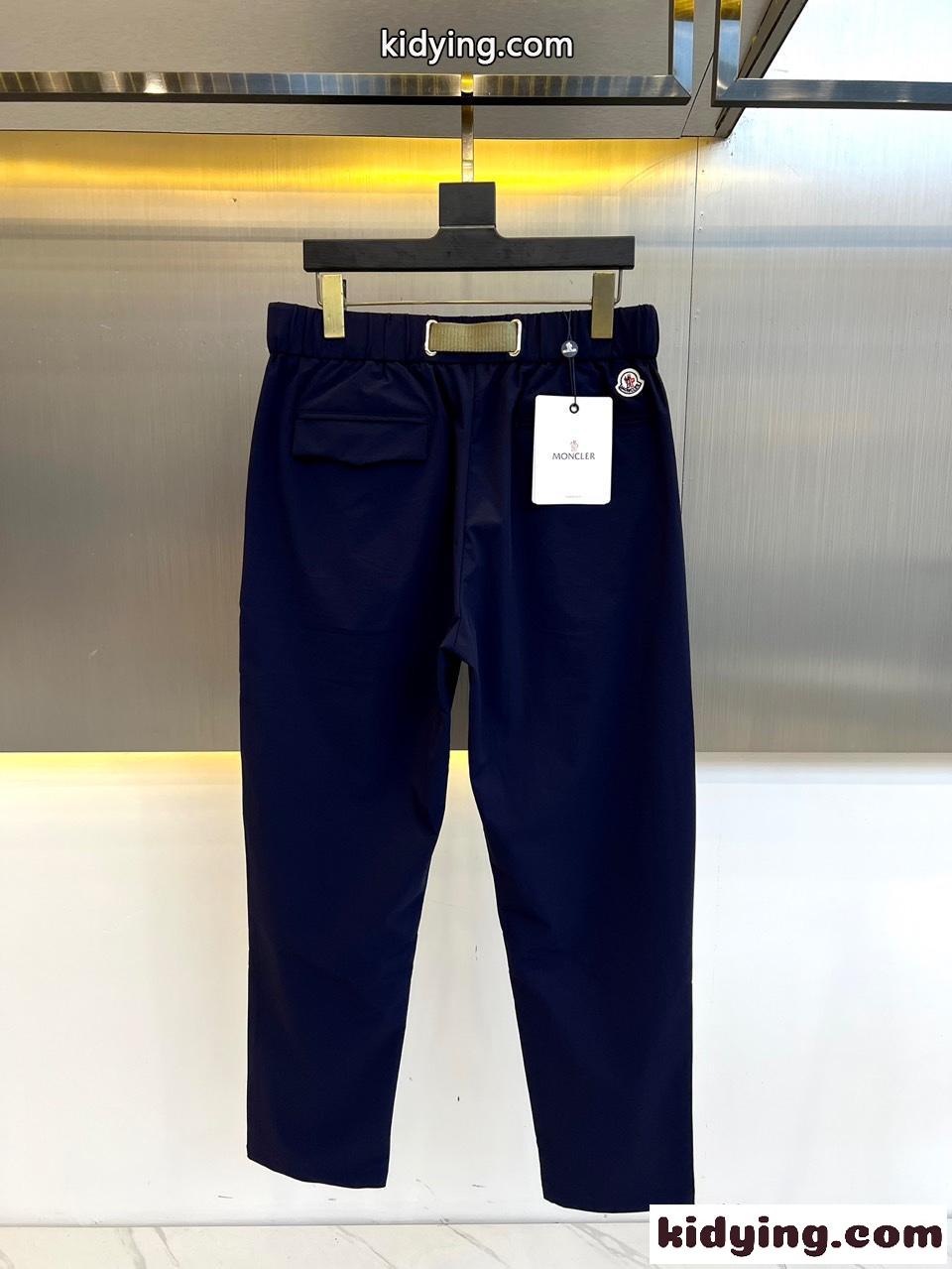 おしゃれ モンクレール パンツ コピー ベルト付き カジュアルパンツ ブルー-4