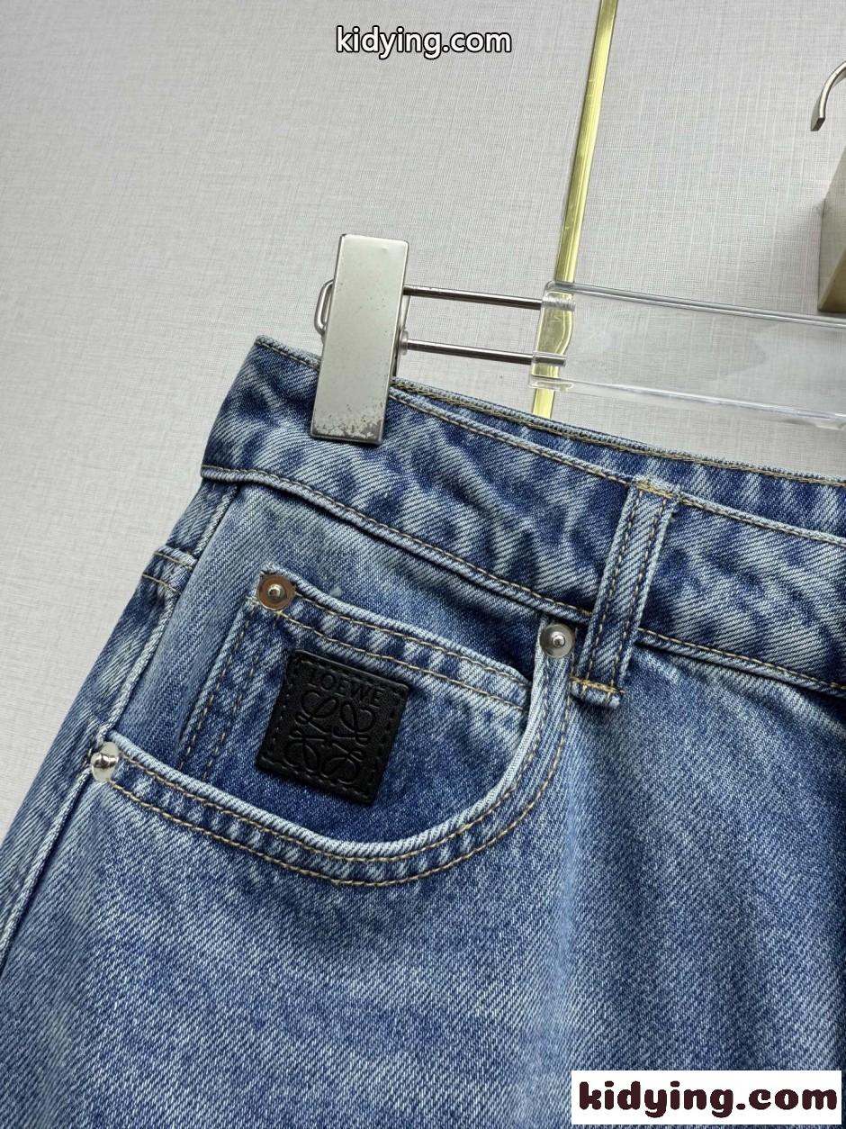 お洒落 合わせやすい ワイドデニムパンツ ロエベ ジーンズ コピー ロングパンツ-1