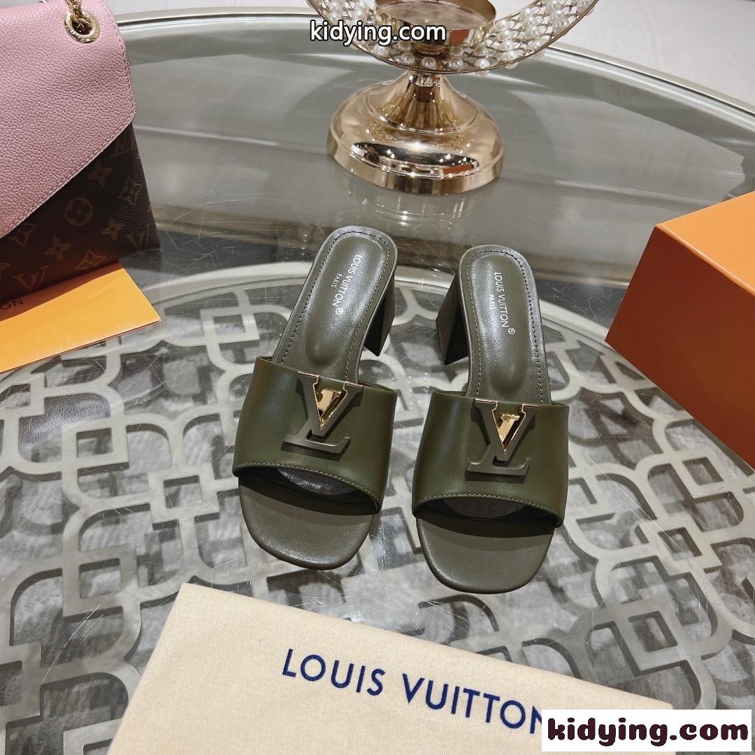 洗練された LV カプリ・ライン ミュール ルイヴィトン サンダル スーパーコピー グリーン-1