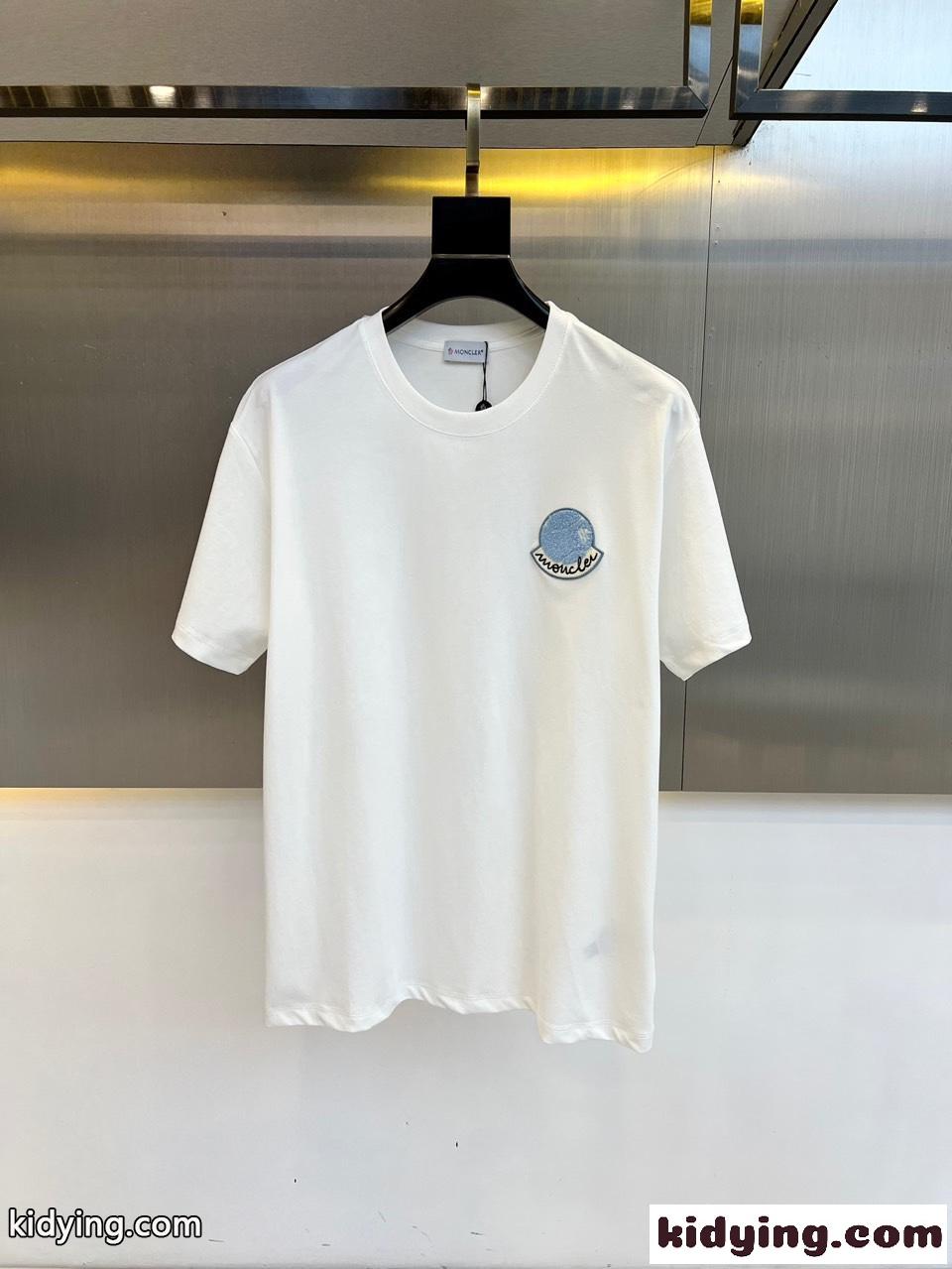 飽きのこない 人気 モンクレール 半袖Tシャツ コピー クルーネック ホワイト-0