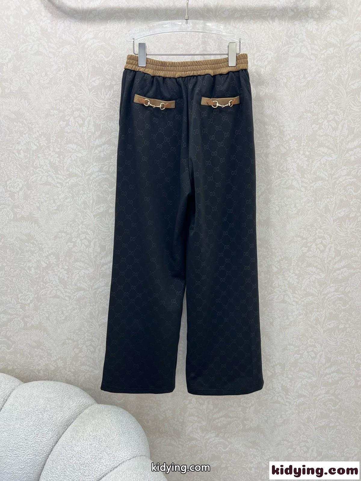 上品 カジュアル GG ロングパンツ グッチ パンツ コピー レディース ブラック-3