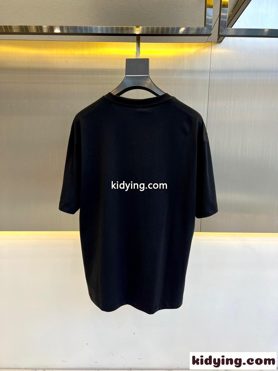 ロゴ ローズ コットンTシャツ バーバリー 半袖Tシャツ コピー ブラック-4