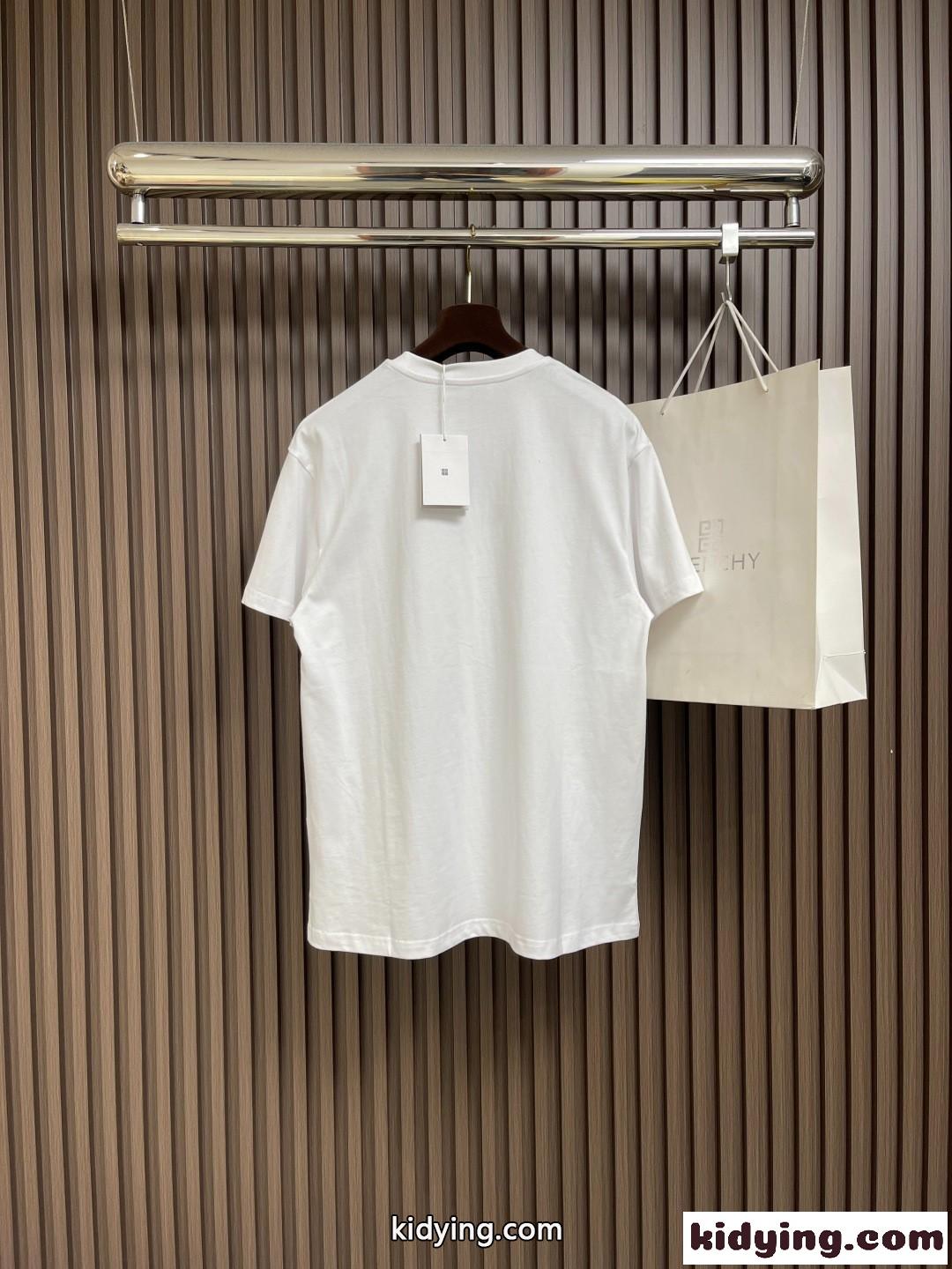 シンプル ロゴ入り 半袖Tシャツ ジバンシィ Tシャツ コピー クルーネック ホワイト-1