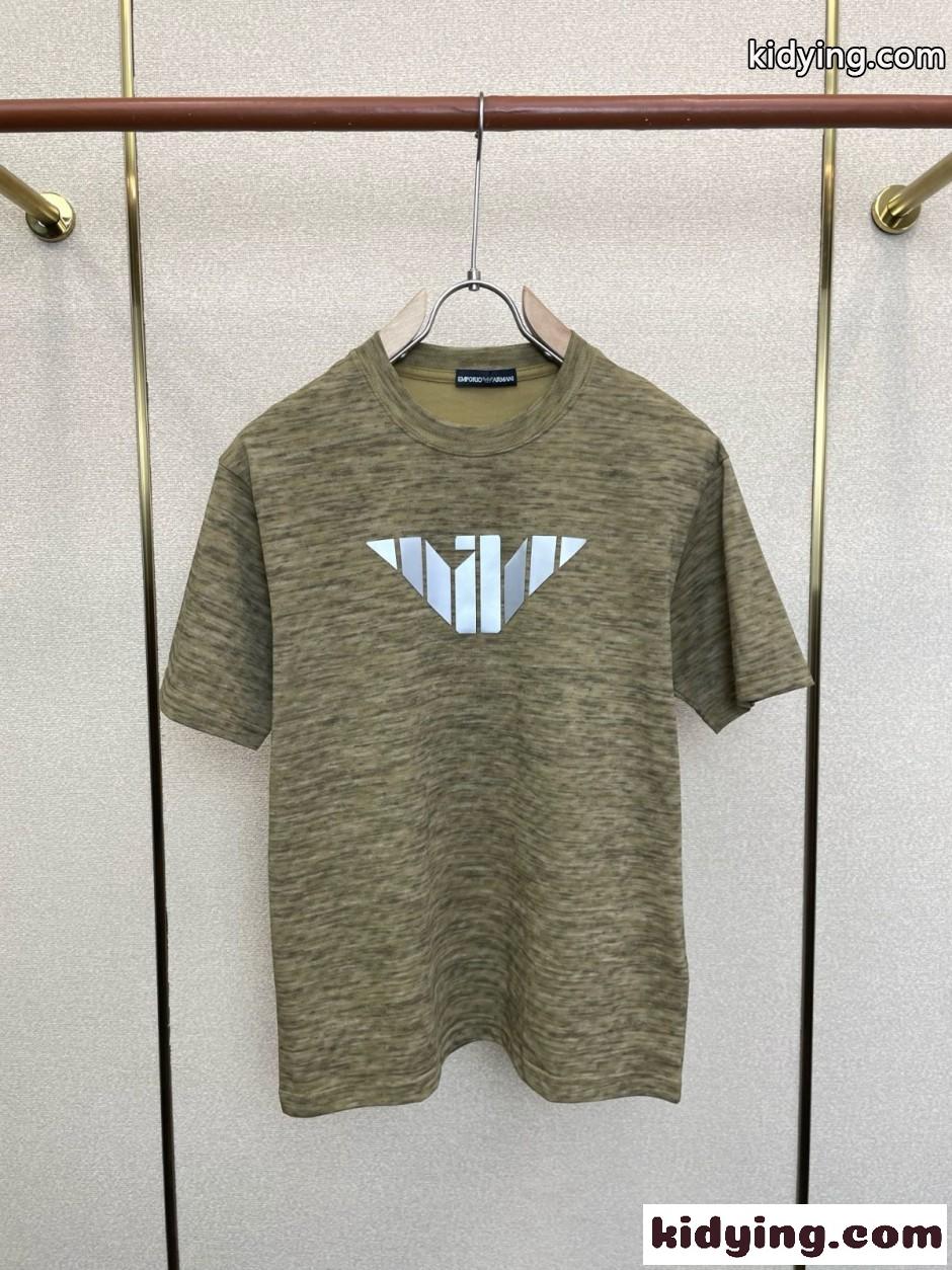 カジュアル クルーネック 半袖Tシャツ アルマーニ Tシャツ 偽物 合わせやすい-3
