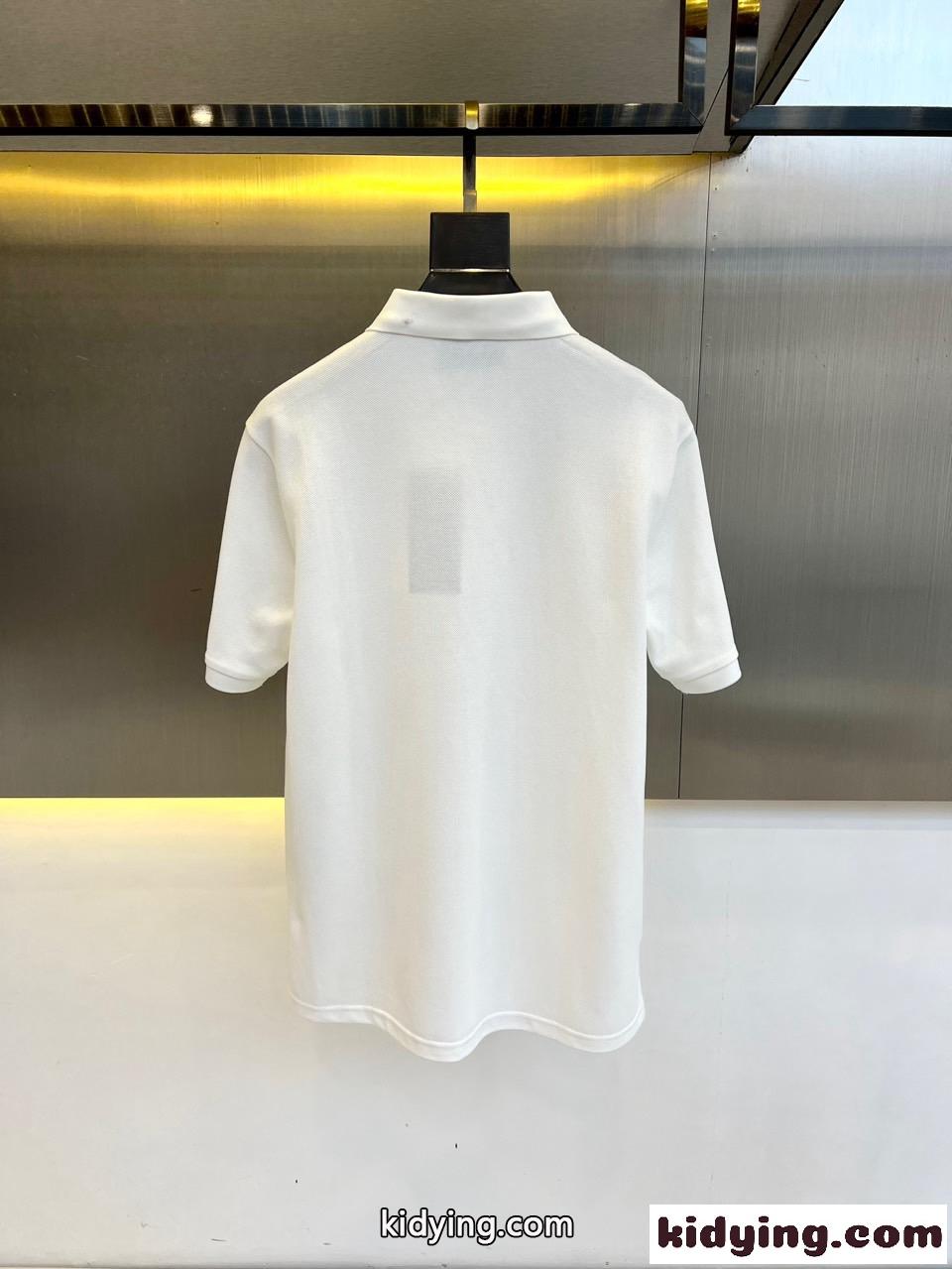 洗練された シンプル コットンピケ ポロシャツ グッチ Tシャツ 偽物 ホワイト-1
