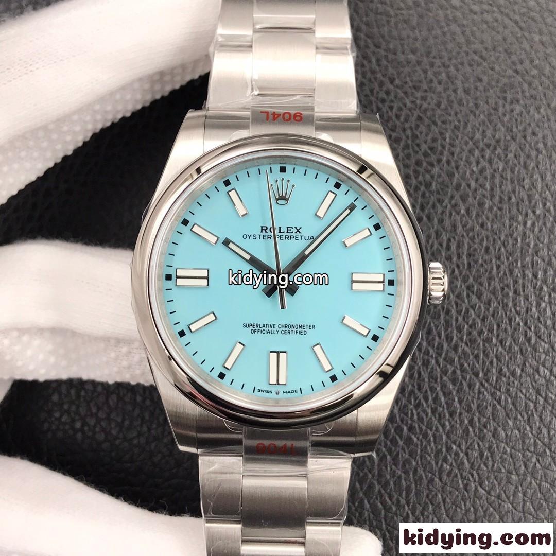 ターコイズブルー オイスター パーペチュアル 41mm メンズ 時計 ロレックス 腕時計 コピー-0