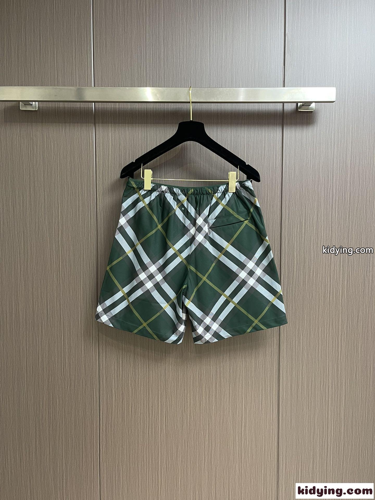 定番 チェック ショートパンツ バーバリー パンツ コピー メンズ ショーツ グリーン-0