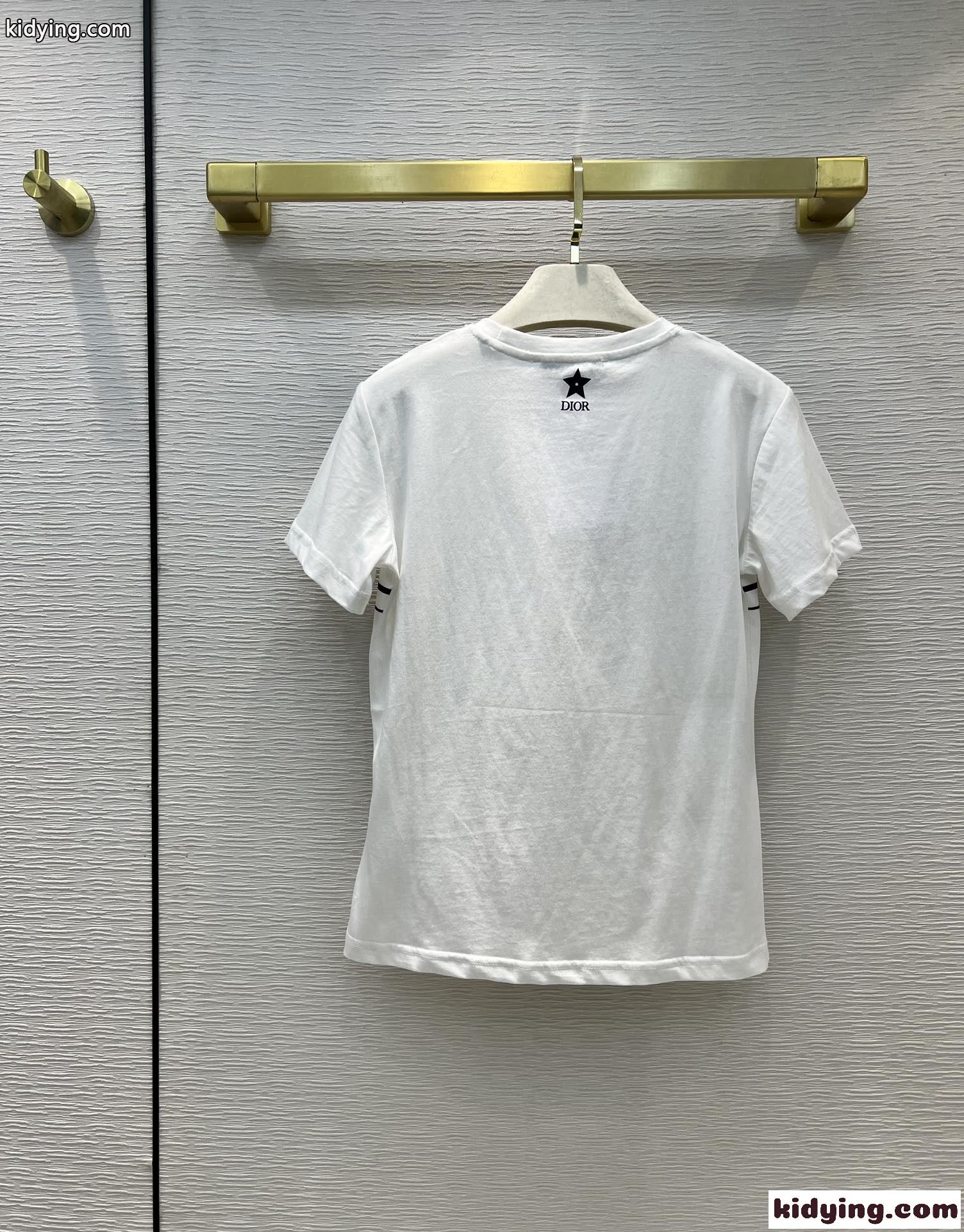レディース 半袖 春夏 スポーツ風 クールネック クリスチャン・ディオール Tシャツ コピー コットン 着心地いい-4