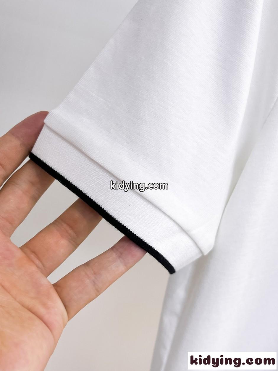 シンプル 洗練された 半袖 ポロシャツ アルマーニ Tシャツ 偽物 ホワイト-4