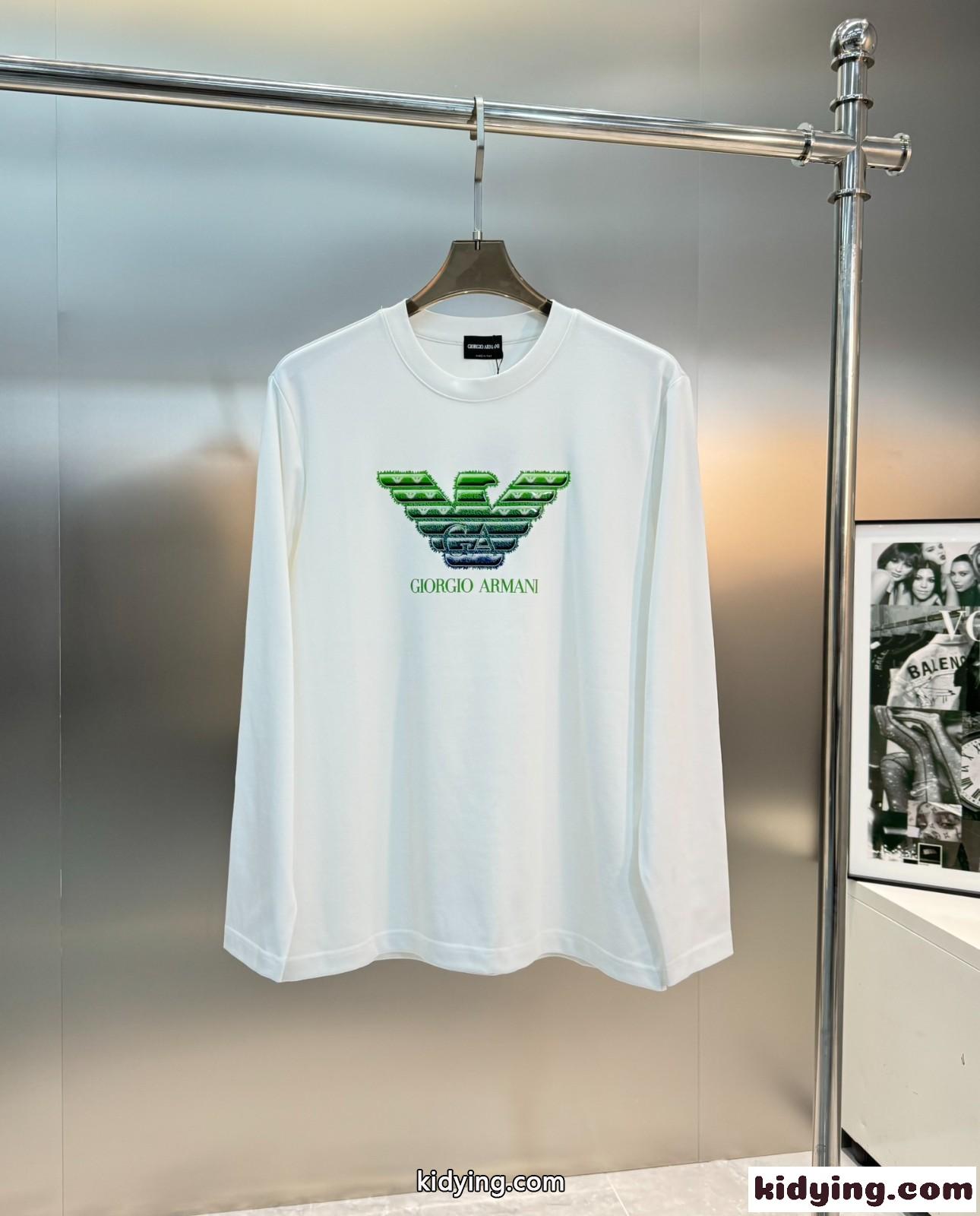 カジュアル 定番 ロゴ 長袖Tシャツ アルマーニ Tシャツ コピー メンズ-1