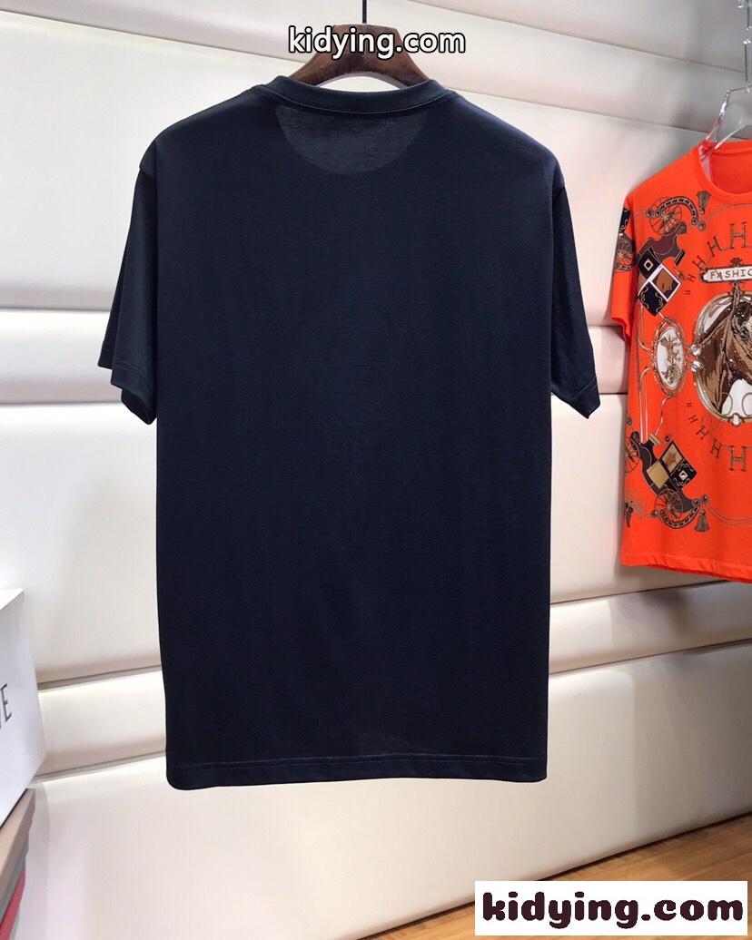 ベーシック 2色 アナグラム フェイクポケット 刺繍入り ロエベ Tシャツ コピー クルーネック-3