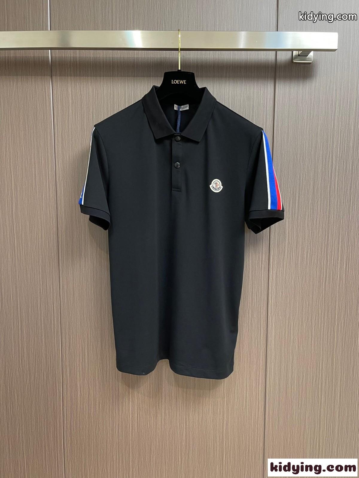 袖ロゴ入り コットンピケ ポロシャツ モンクレール Tシャツ コピー 半袖 トップス-1
