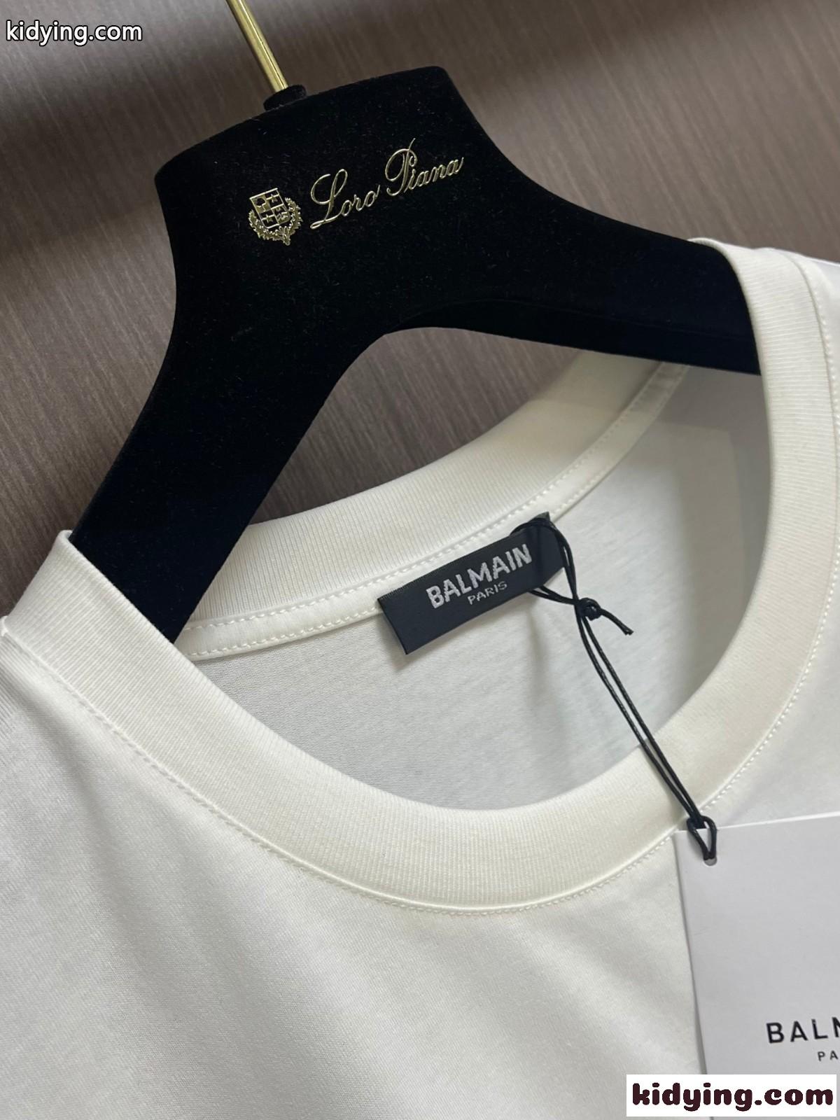Balmain スター プリント 半袖Tシャツ バルマン Tシャツ コピー ホワイト-3