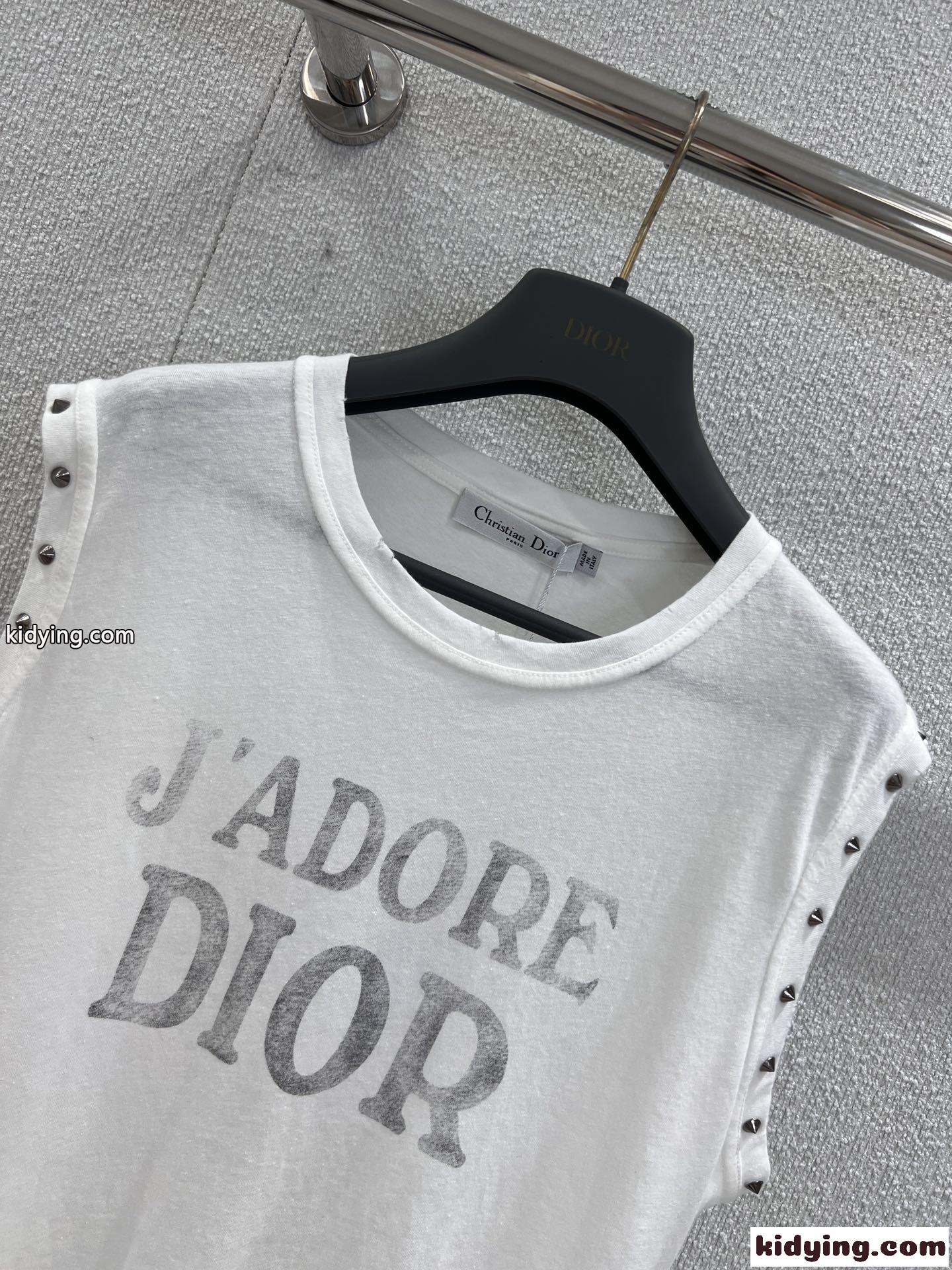 JAdore Dior タンクトップ クリスチャン・ディオール Tシャツ 偽物 コットン リネン-2