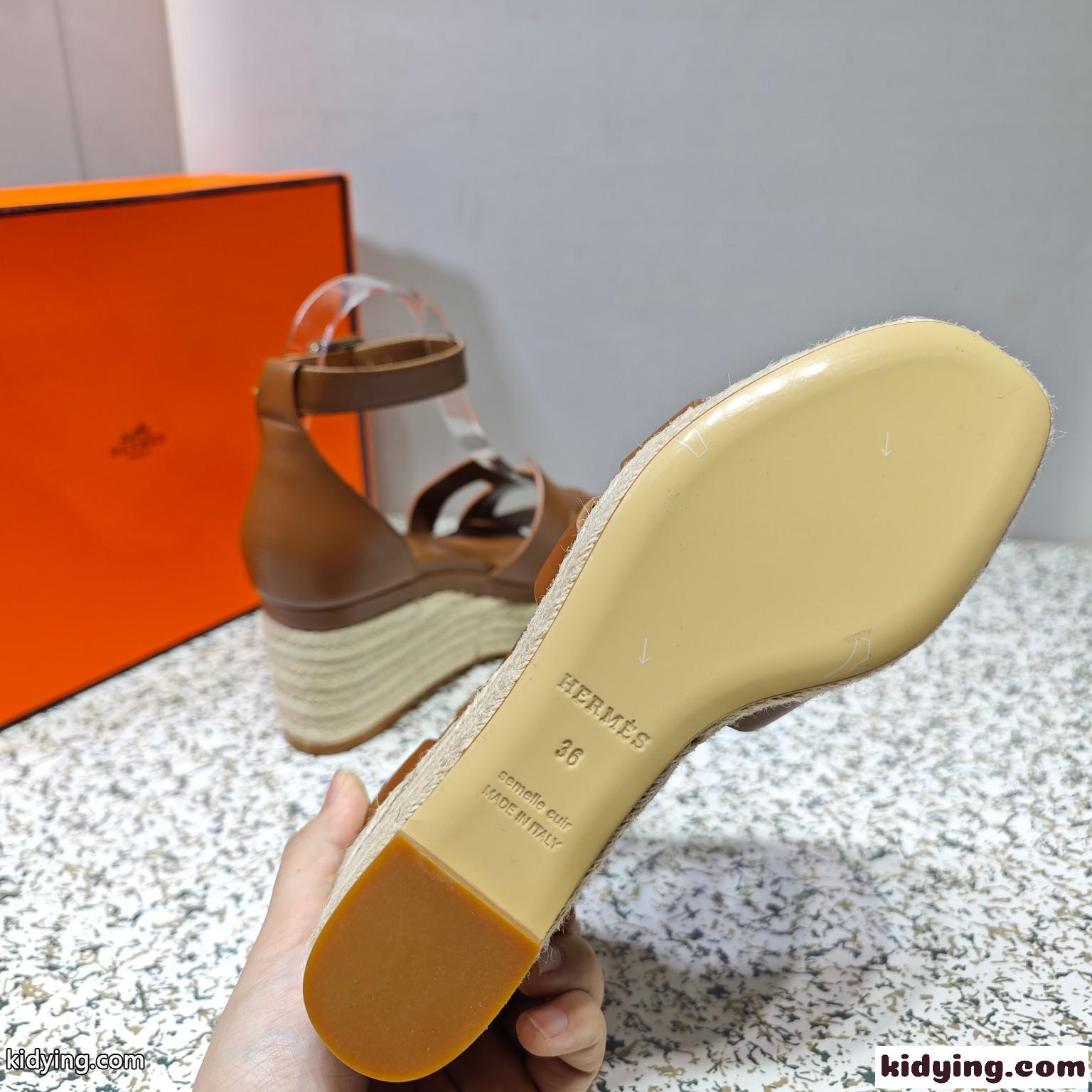 エルメス サンダル スーパーコピー 大人気 フェミニン 厚底 ウェッジヒール-3