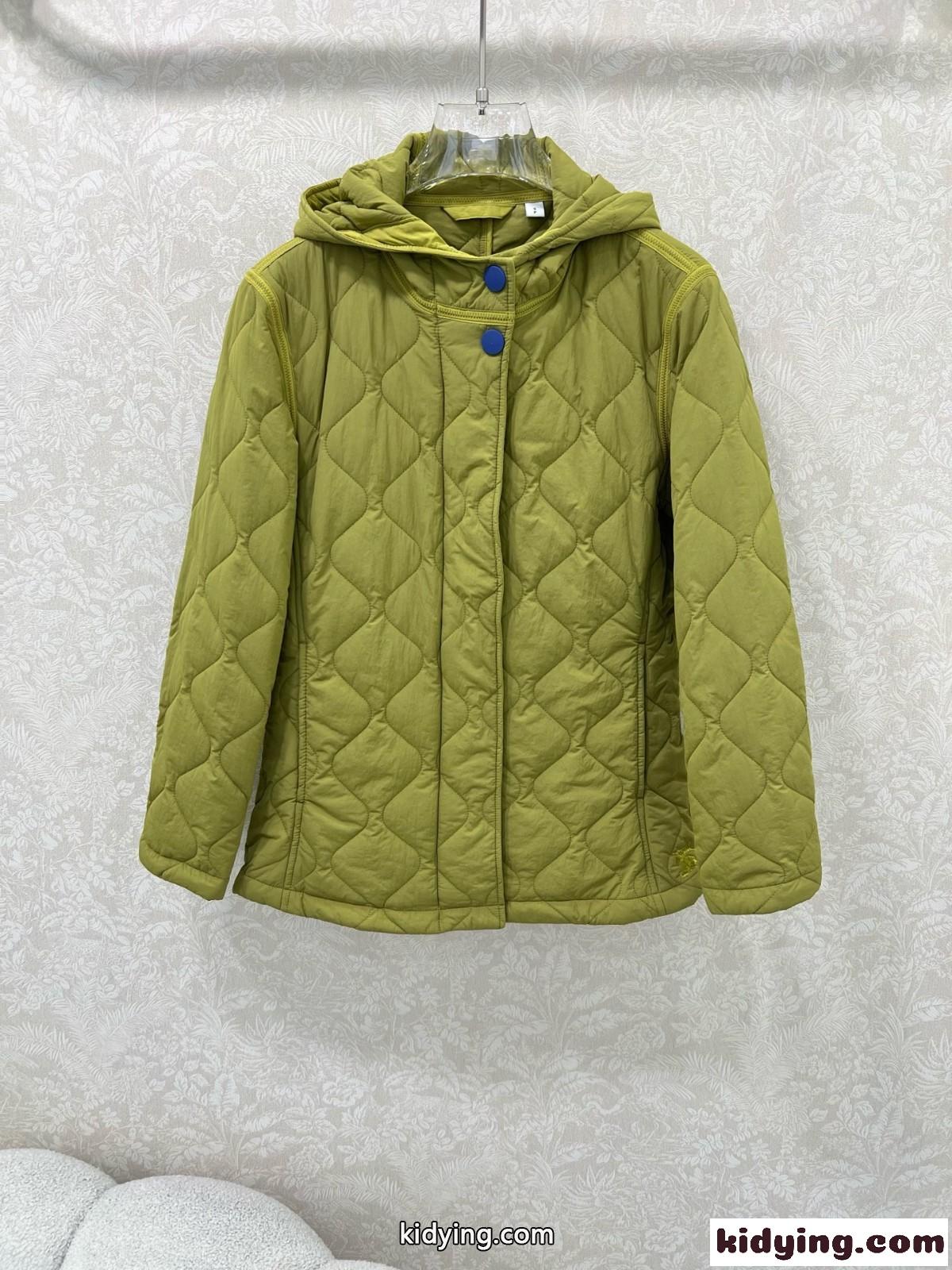 フード付き キルティングジャケット バーバリー ジャケット 偽物 グリーン-0