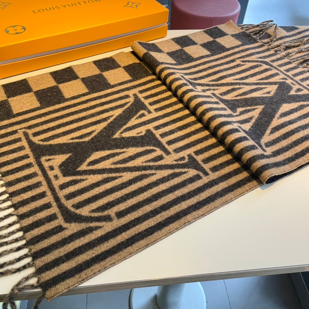 ルイヴィトン スカーフ コピー メンズ LV グラフィカル マフラー-2