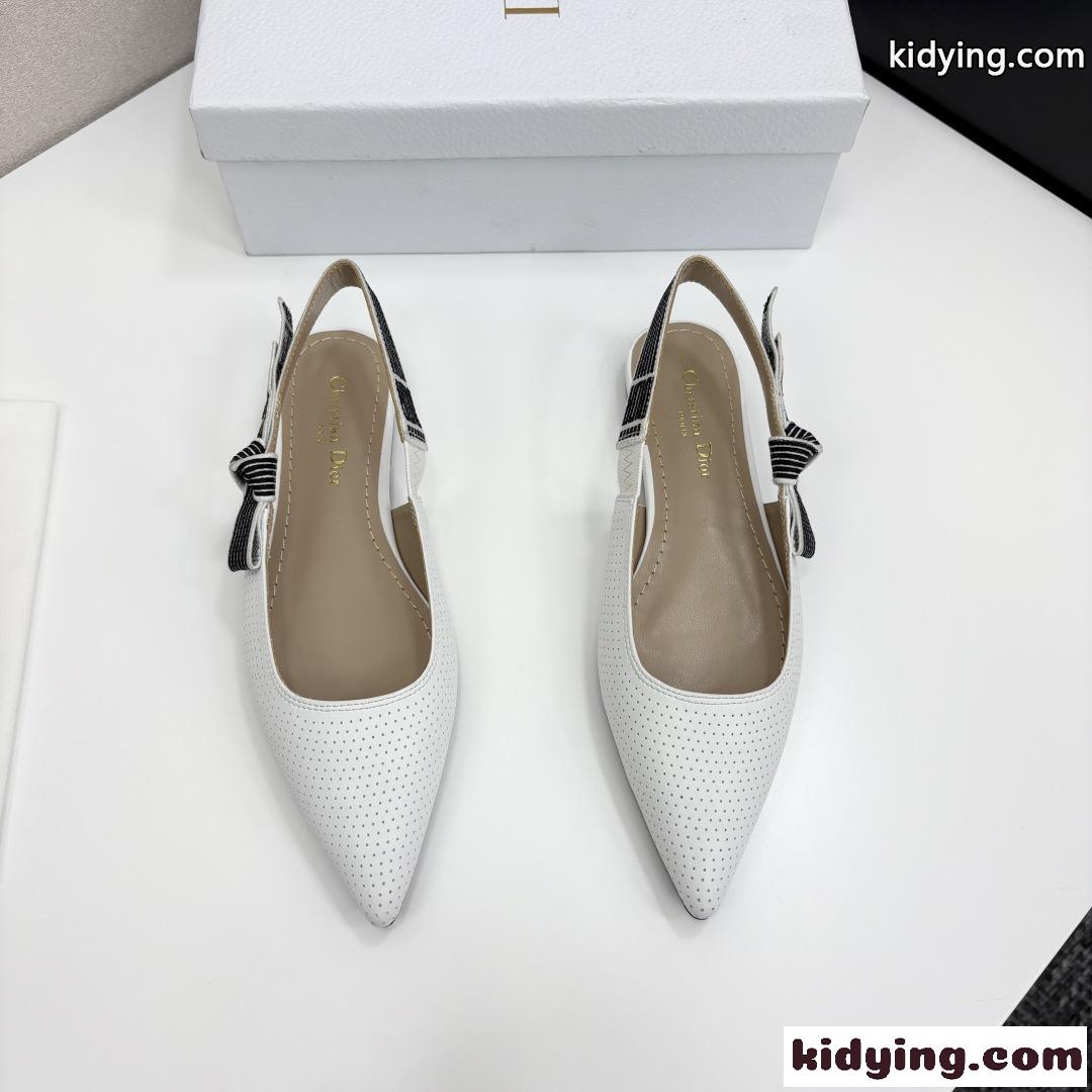人気 新作 Dior Toujours スリングバックフラット スーパーコピー ホワイト-0