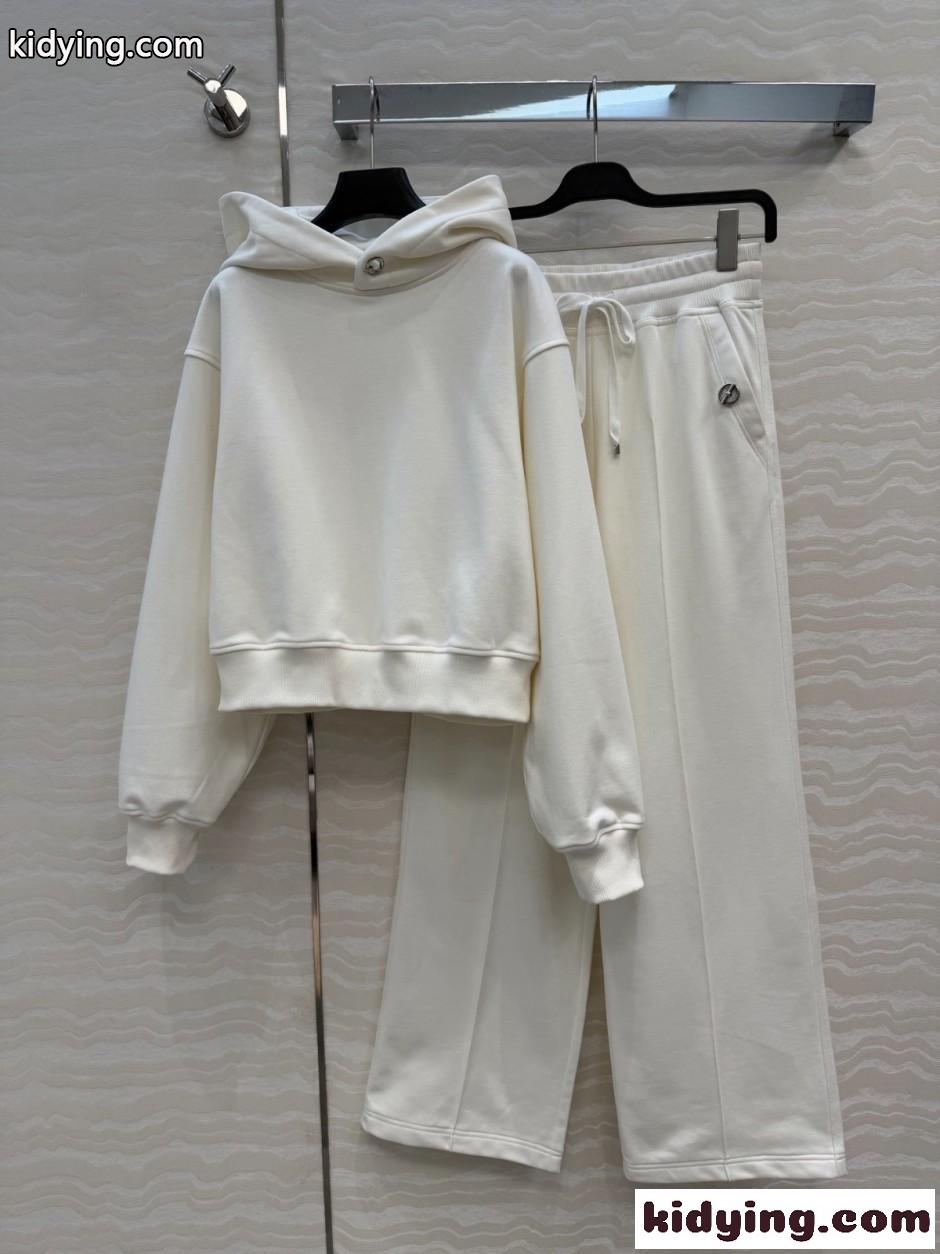 コットン フーディ＆パンツ セットアップ エルメス スーパーコピー ホワイト-0