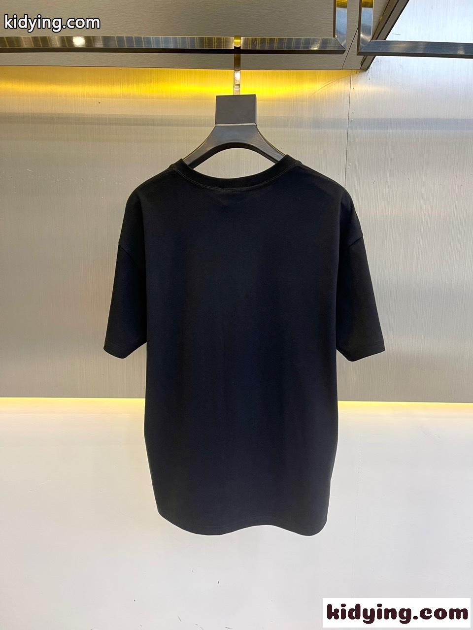 ベーシック 着回し ロゴ クルーネック バーバリー Tシャツ コピー メンズ 半袖 トップス ブラック-4