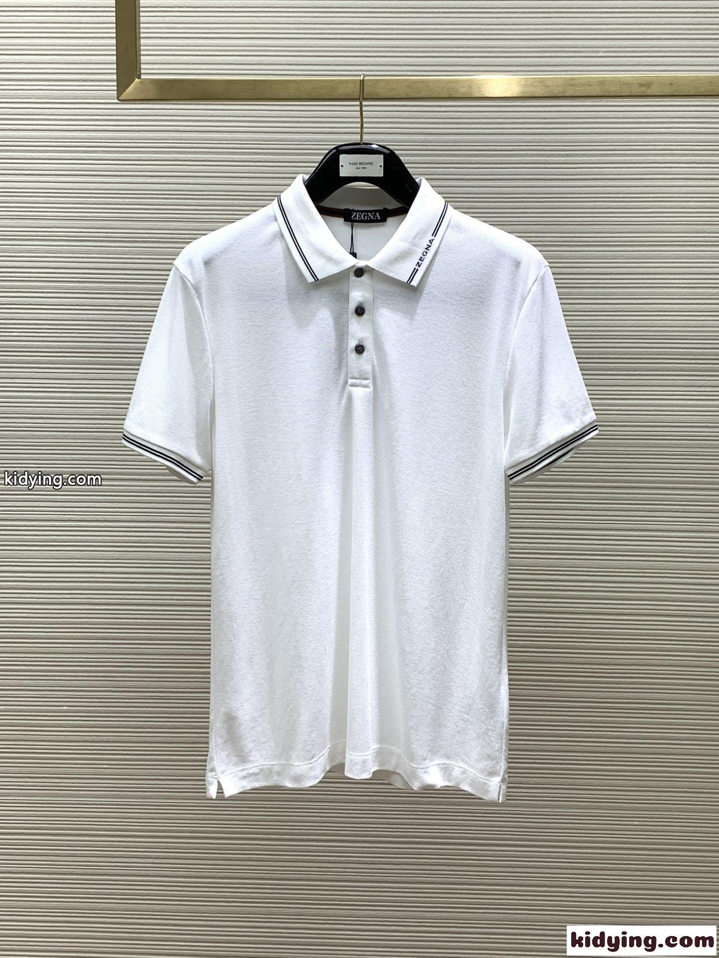 エルメネジルド・ゼニア Tシャツ コピー カジュアル コットン 半袖 ポロシャツ ホワイト-0