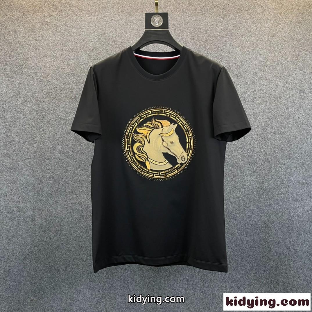 5色あり ラウンドネック カジュアル おしゃれ プリント 柔らかい 快適 エルメス Tシャツ コピー 半袖 春夏-5
